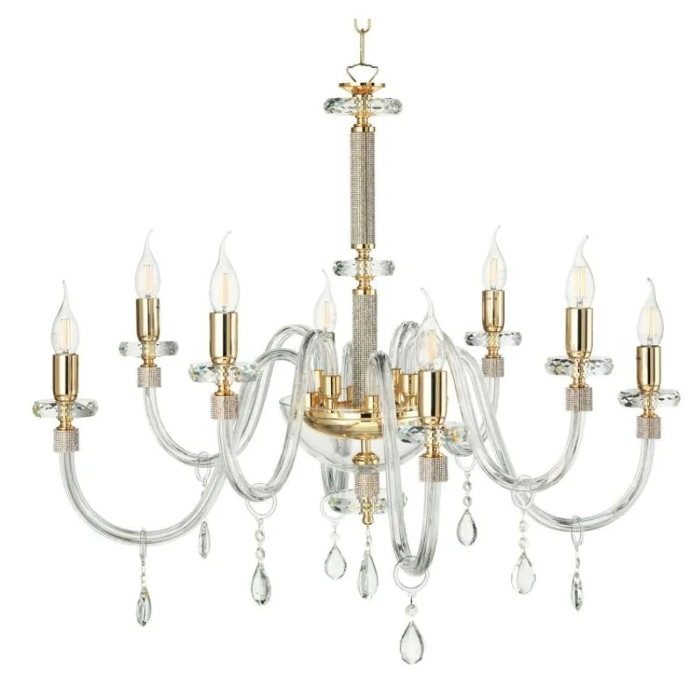 Lampadari Moderni-Ondaluce Lp dido lampadario cristallo e dettagli oro