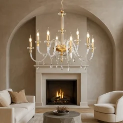 Lampadari Moderni-Ondaluce Lp dido lampadario cristallo e dettagli oro