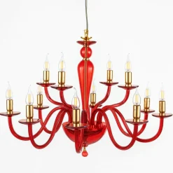 Lampadari Moderni-Ondaluce Lp paganini lampadario 12 luci rosso rubino