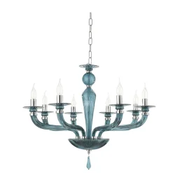 Lampadari Moderni-Ondaluce Lp villa lampadario 8 luci vetro ottanio per salotto