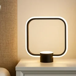Abat Jour-Ondaluce Lt alfa nero lampada da comodino design moderna