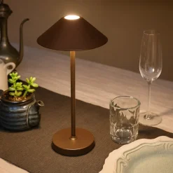 Lampade Da Tavolino Esterno-Ondaluce Lt moon lampada da tavolino bar corten led senza fili ip54