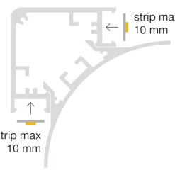 Strisce Led-Gea Luce Lubiana c profilo bianco angolare 2mt per n2 strip led max 10mm