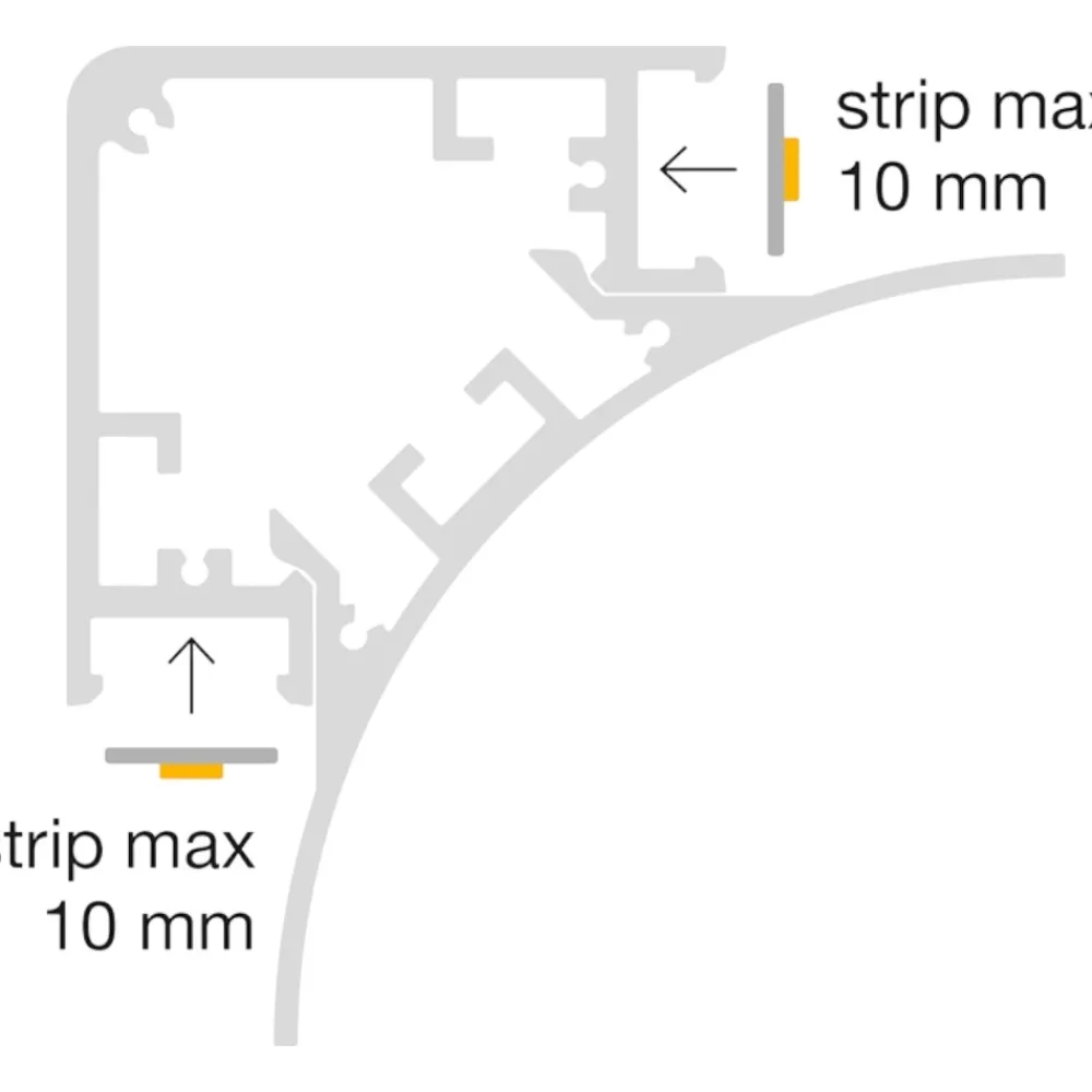 Strisce Led-Gea Luce Lubiana c profilo bianco angolare 2mt per n2 strip led max 10mm