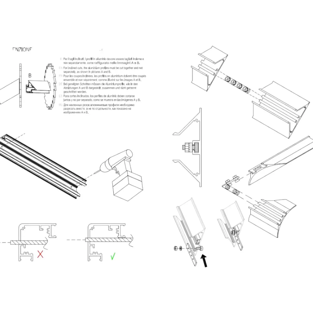 Strisce Led-Gea Luce Lubiana c profilo bianco angolare 2mt per n2 strip led max 10mm