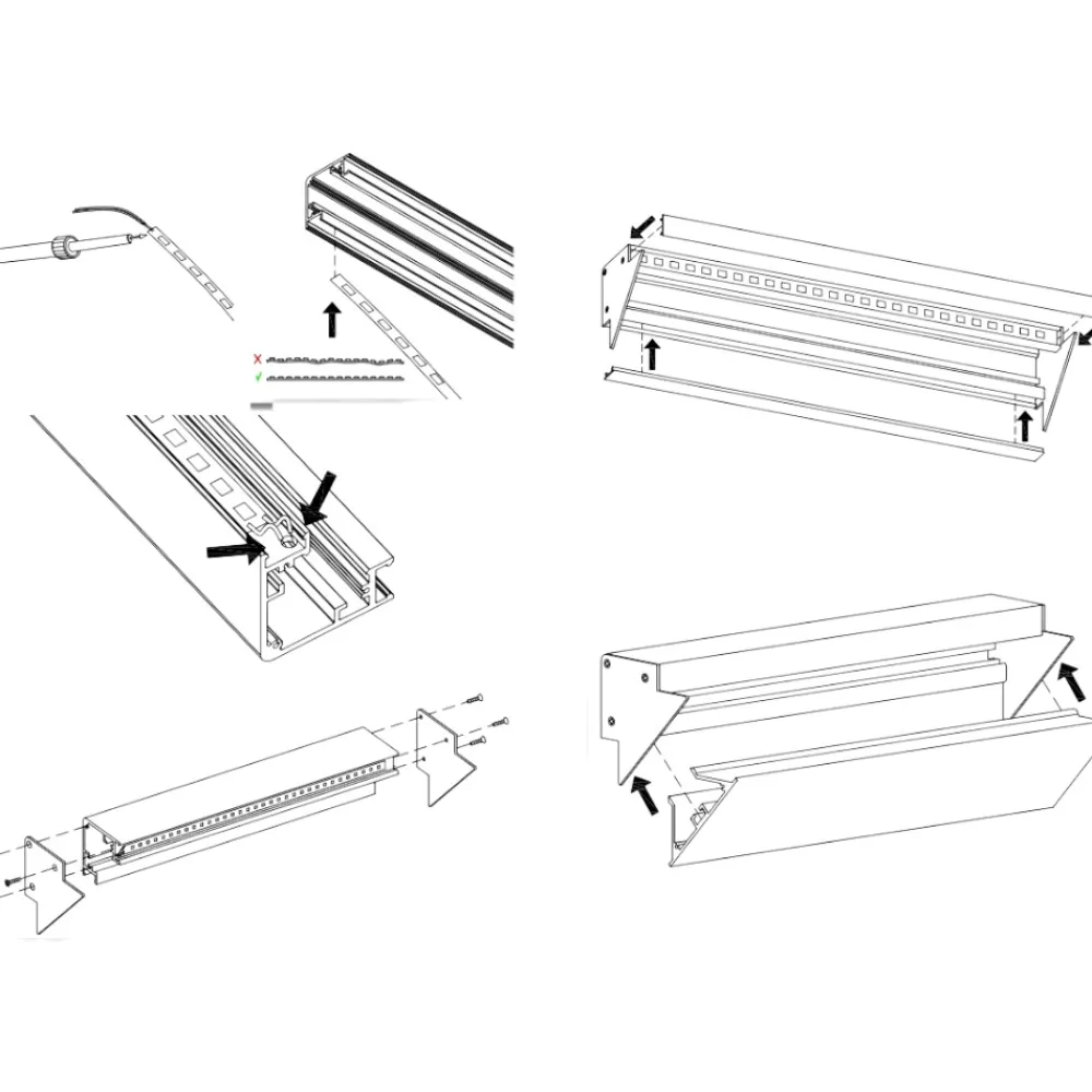 Strisce Led-Gea Luce Lubiana c profilo bianco angolare 2mt per n2 strip led max 10mm