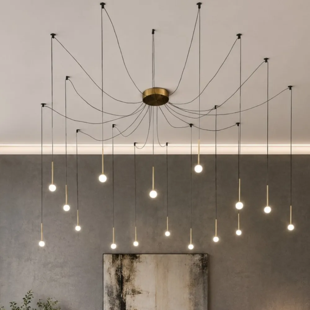 Lampadari Moderni-Ideal Lux Lucciola lampadario led moderno sp16 16w ottone