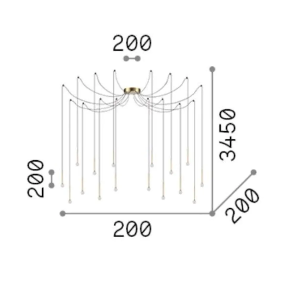 Lampadari Moderni-Ideal Lux Lucciola lampadario led moderno sp16 16w ottone