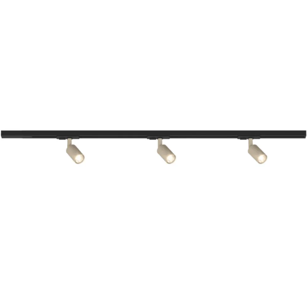 Illuminazione A Binario-Top Light Luci a binario 100cm nero con spot monofase sabbia