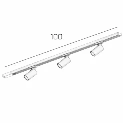 Illuminazione A Binario-Top Light Luci a binario 100cm nero con spot monofase sabbia