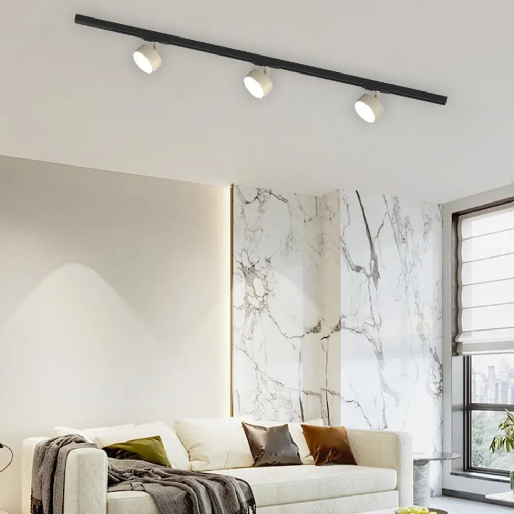Illuminazione A Binario-Selezionato da Mazzolaluce Luci a binario plafoniera 100cm con 3 spot gx53 sabbia monofase orientabili