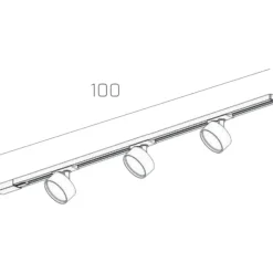 Illuminazione A Binario-Selezionato da Mazzolaluce Luci a binario plafoniera 100cm con 3 spot gx53 sabbia monofase orientabili