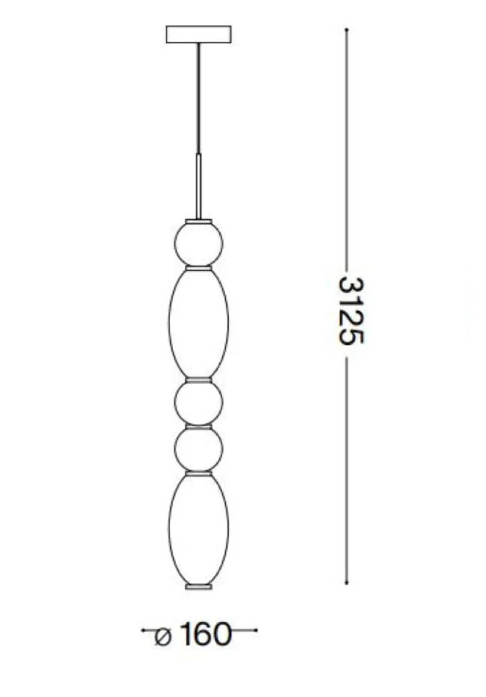 Lampade A Sospensione-Ideal Lux Lumiere-3 sp lampada a sospensione di vetro led 39w 3000k per salotto