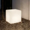 Lampade Da Esterno Giardino-Ideal Lux Luna pt1 d50 lampada da esterno cubo bianco