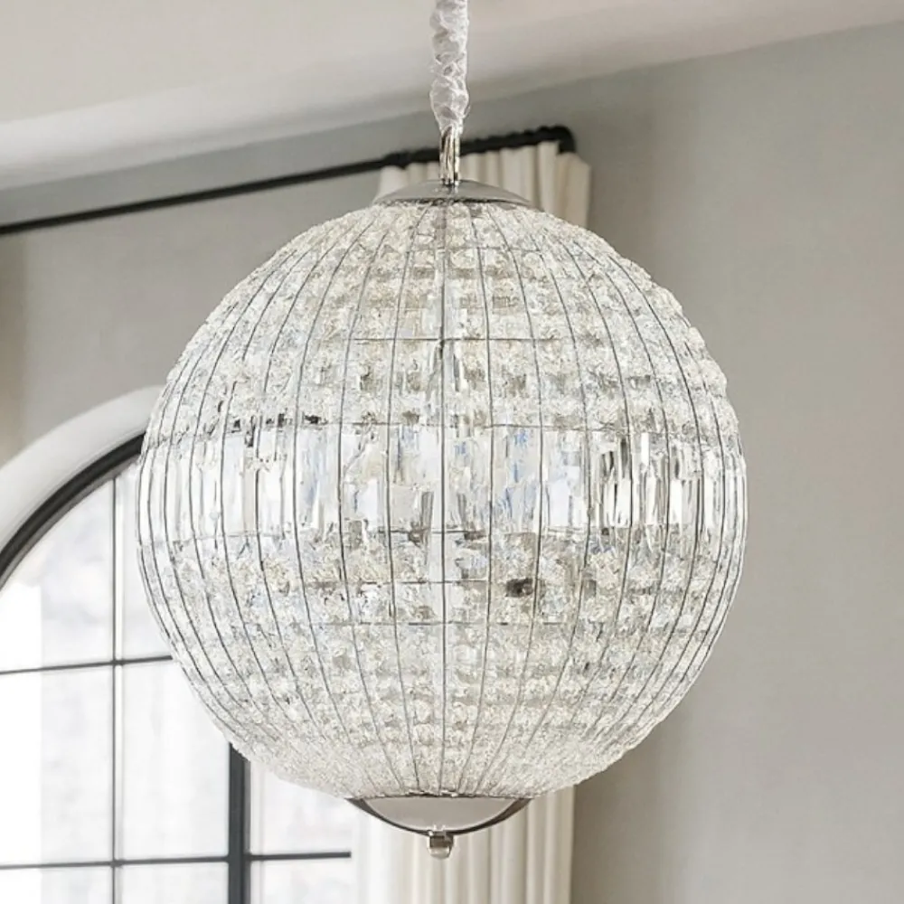 Lampadari Moderni-Ideal Lux Luxor sp6 lampadario di cristallo per ingresso sfera