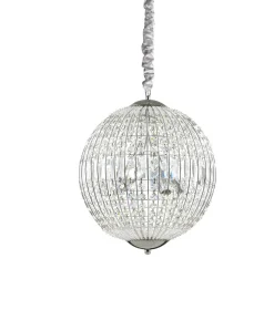 Lampadari Moderni-Ideal Lux Luxor sp6 lampadario di cristallo per ingresso sfera