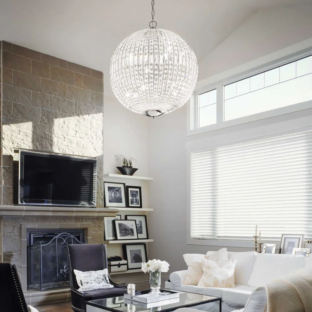 Lampadari Moderni-Ideal Lux Luxor sp6 lampadario di cristallo per ingresso sfera