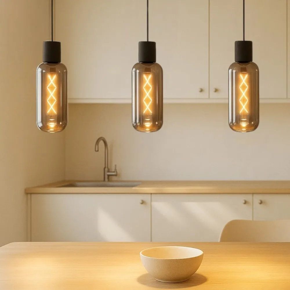 Lampadari Cucina-Eglo Maione lampadario cucina design moderno colore nero