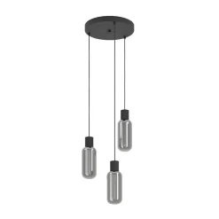 Lampadari Cucina-Eglo Maione lampadario per cucina nero design moderno