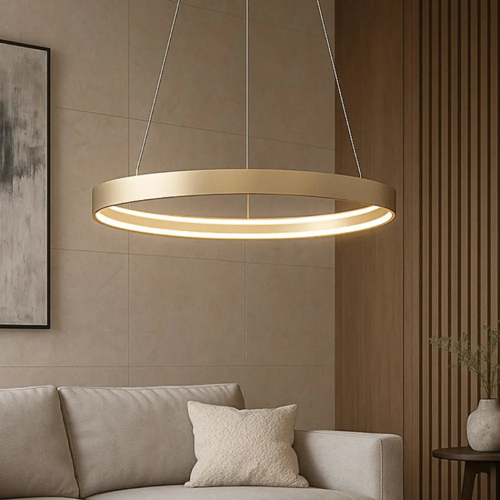 Lampadari Moderni-Top Light Malika lampadario moderno oro rotondo per soggiorno led 42w cct