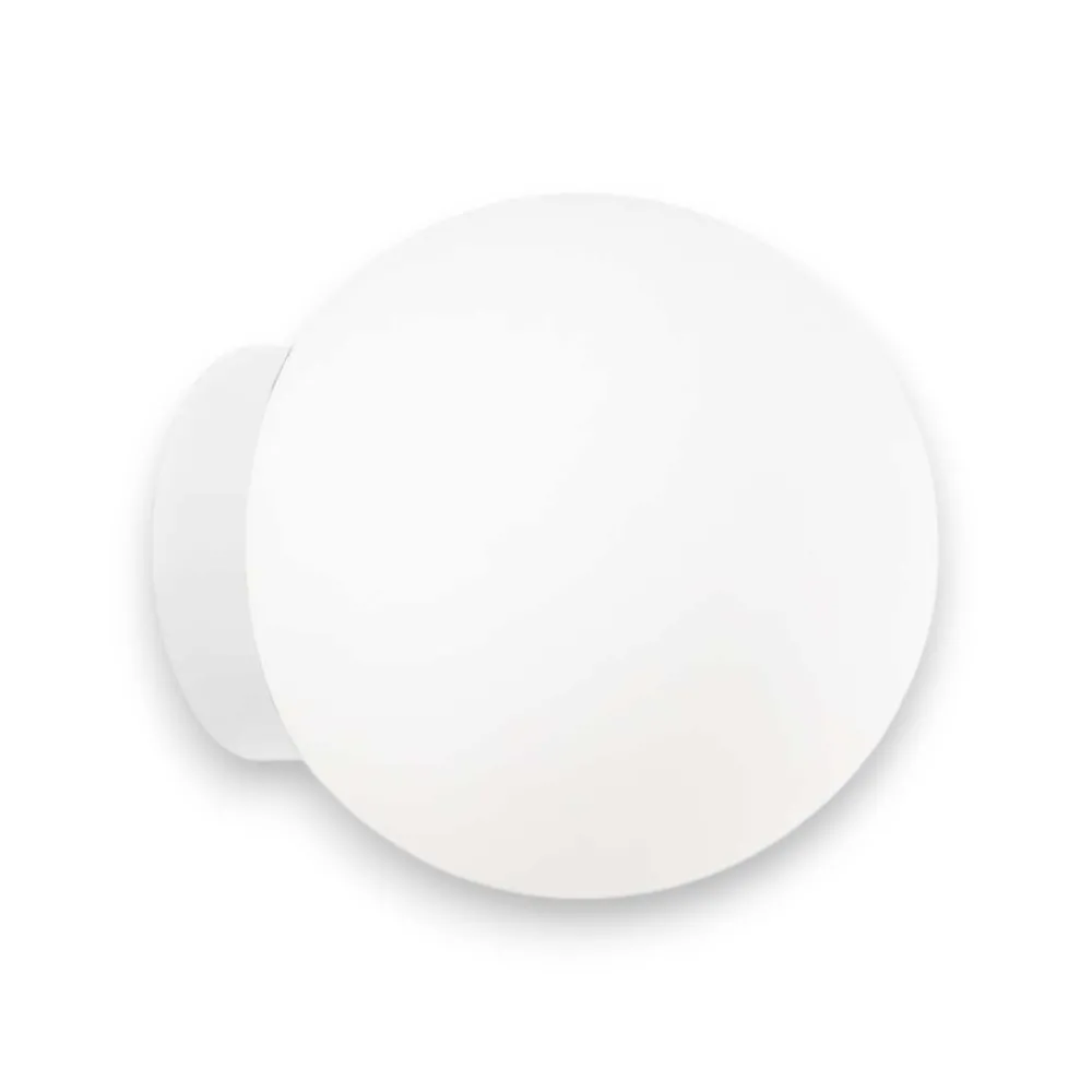 Applique Camera Da Letto-Ideal Lux Mapa ap1 d10 applique camera da letto sfera di vetro bianco