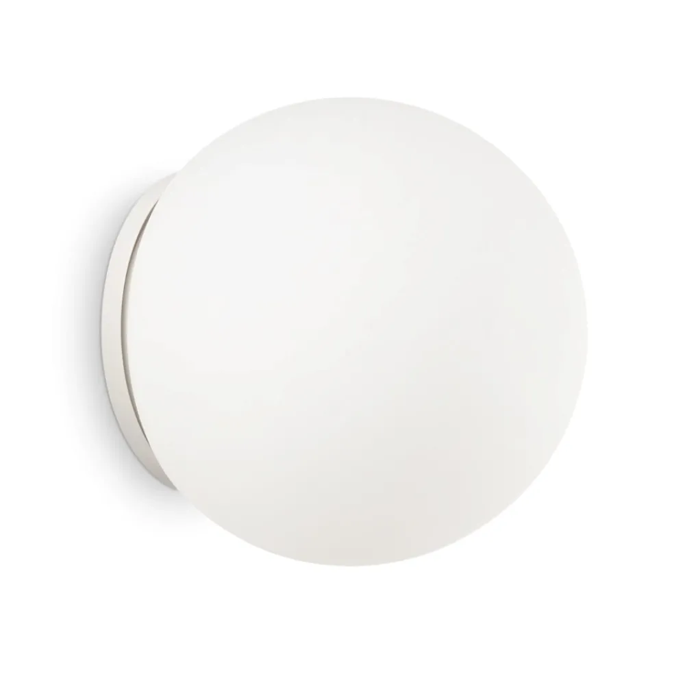 Applique Da Parete-Ideal Lux Mapa ap1 d20 applique sfera vetro bianco da parete