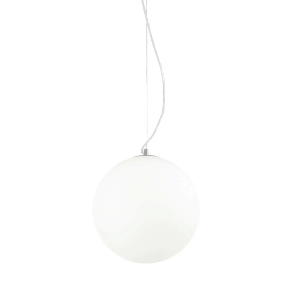 Lampade A Sospensione-Ideal Lux Mapa bianco sp1 d30 ideal lulx lampada sfera vetro bianco