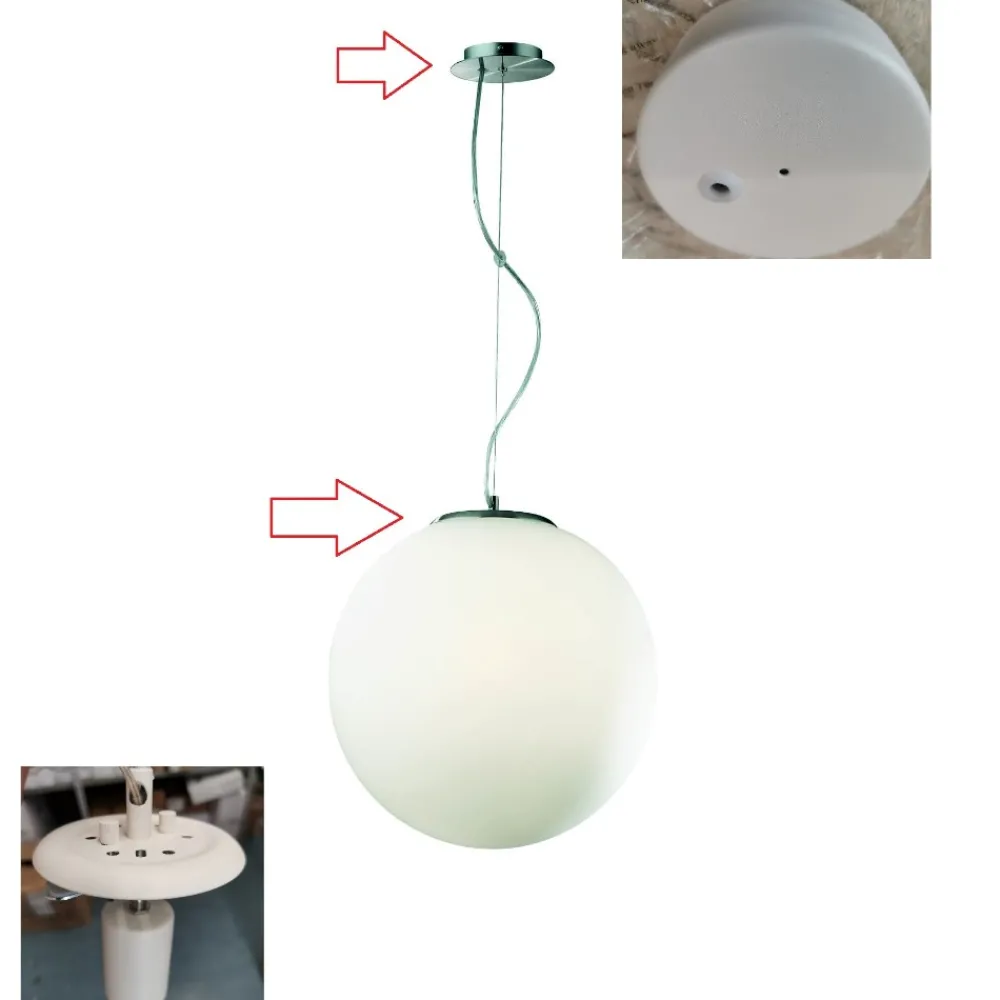 Lampade A Sospensione-Ideal Lux Mapa bianco sp1 d30 ideal lulx lampada sfera vetro bianco