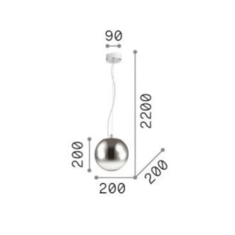 Lampade A Sospensione-Ideal Lux Mapa clear sp1 d20 lampada a sospensione vero ambra