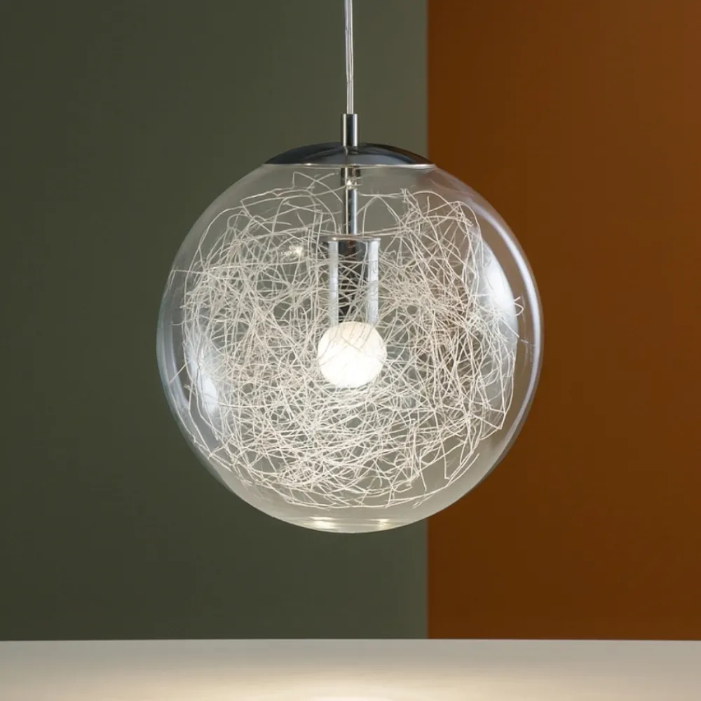 Lampade A Sospensione-Ideal Lux Mapa max sp1 d30 lampada a sospensione sfera vetro