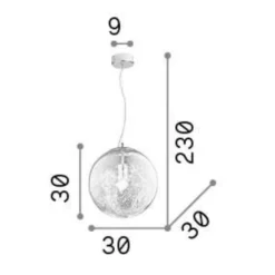 Lampade A Sospensione-Ideal Lux Mapa max sp1 d30 lampada a sospensione sfera vetro