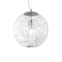 Lampadari Moderni-Ideal Lux Mapa max sp1 d40 lampadario boccia in vetro trasparente