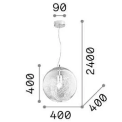 Lampadari Moderni-Ideal Lux Mapa max sp1 d40 lampadario boccia in vetro trasparente