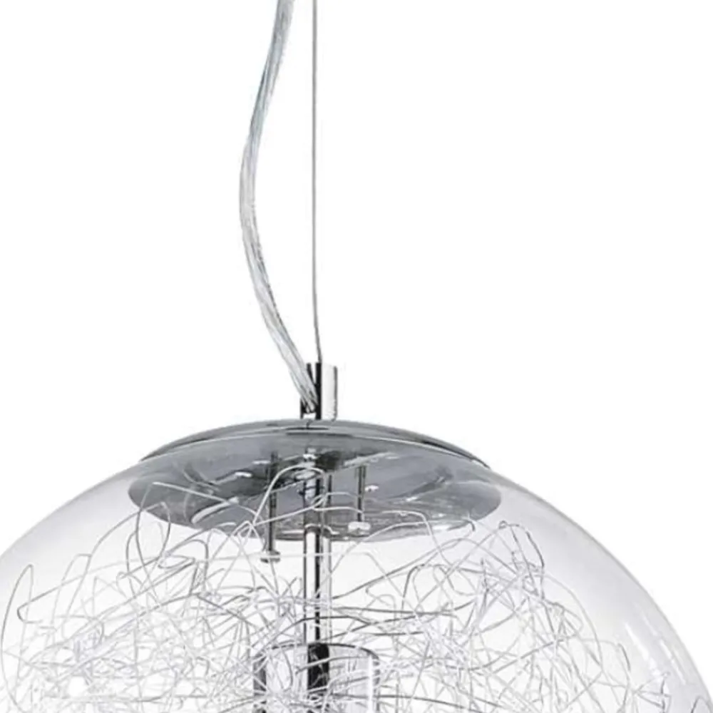 Lampadari Moderni-Ideal Lux Mapa max sp1 d40 lampadario boccia in vetro trasparente
