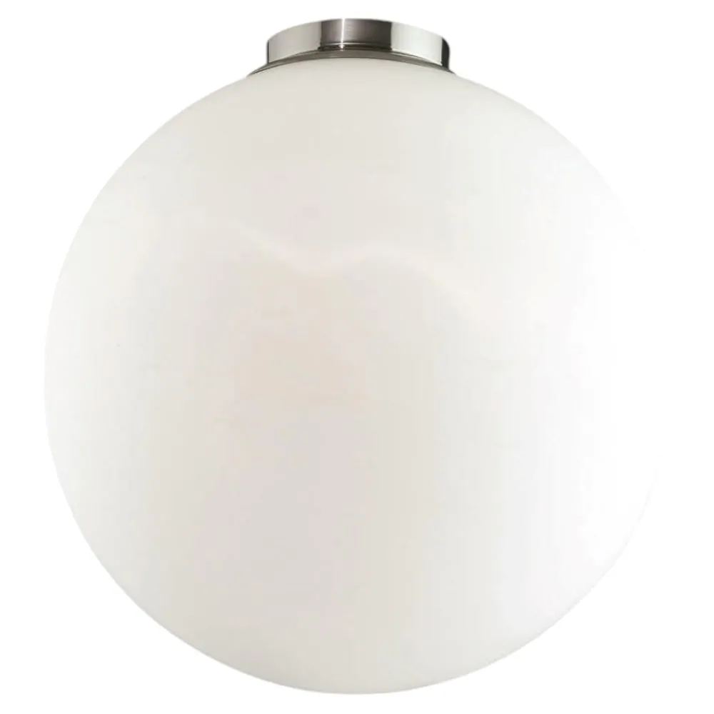 Plafoniere Moderne-Ideal Lux Mapa pl1 d40 plafoniera per camera da letto sfera 40cm vetro bianco