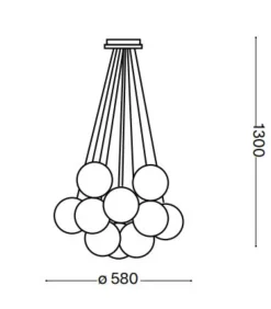 Lampadari Moderni-Ideal Lux Mapa plus sp11 lampadario moderno grappolo sfere di vetro