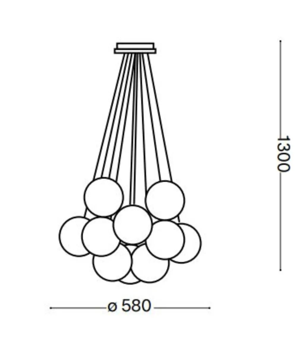 Lampadari Moderni-Ideal Lux Mapa plus sp11 lampadario moderno grappolo sfere di vetro