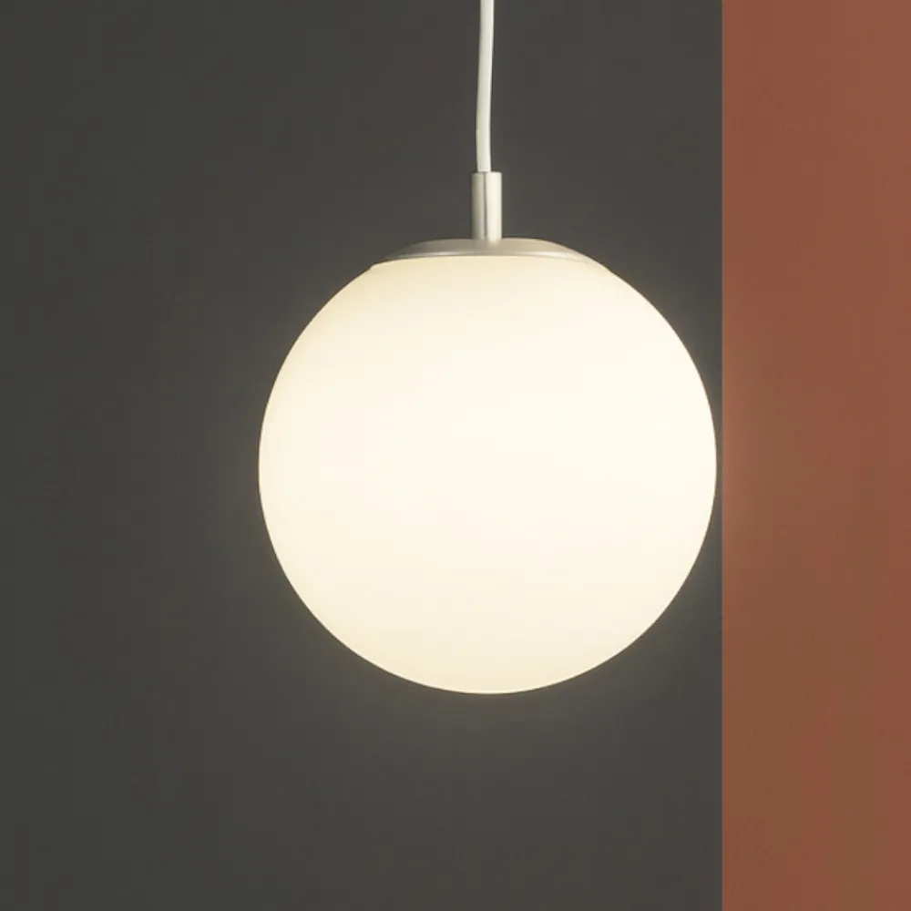 Lampade A Sospensione-Ideal Lux Mapa sp1 d20 lampada a sospensione sfera vetro bianco 20cm