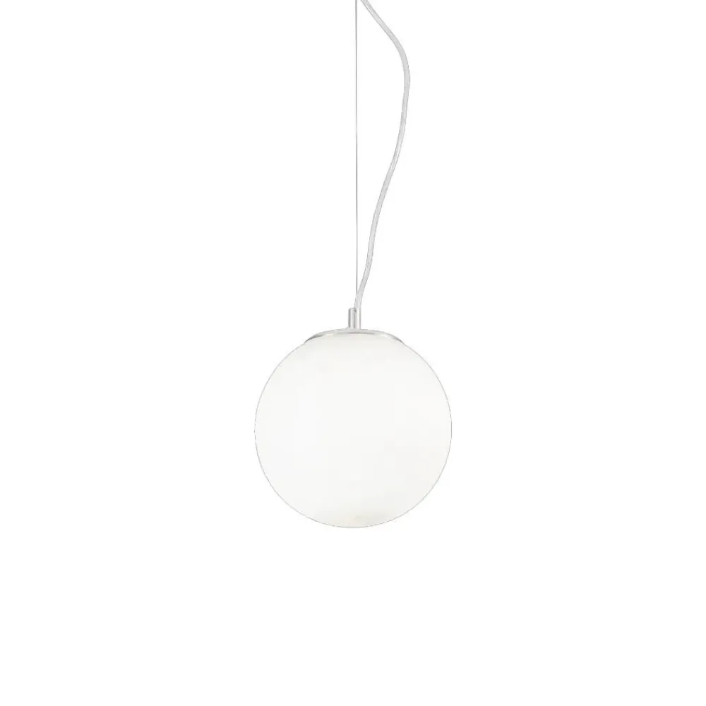 Lampade A Sospensione-Ideal Lux Mapa sp1 d20 lampada a sospensione sfera vetro bianco 20cm