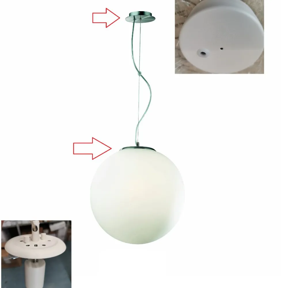 Lampade A Sospensione-Ideal Lux Mapa sp1 d20 lampada a sospensione sfera vetro bianco 20cm