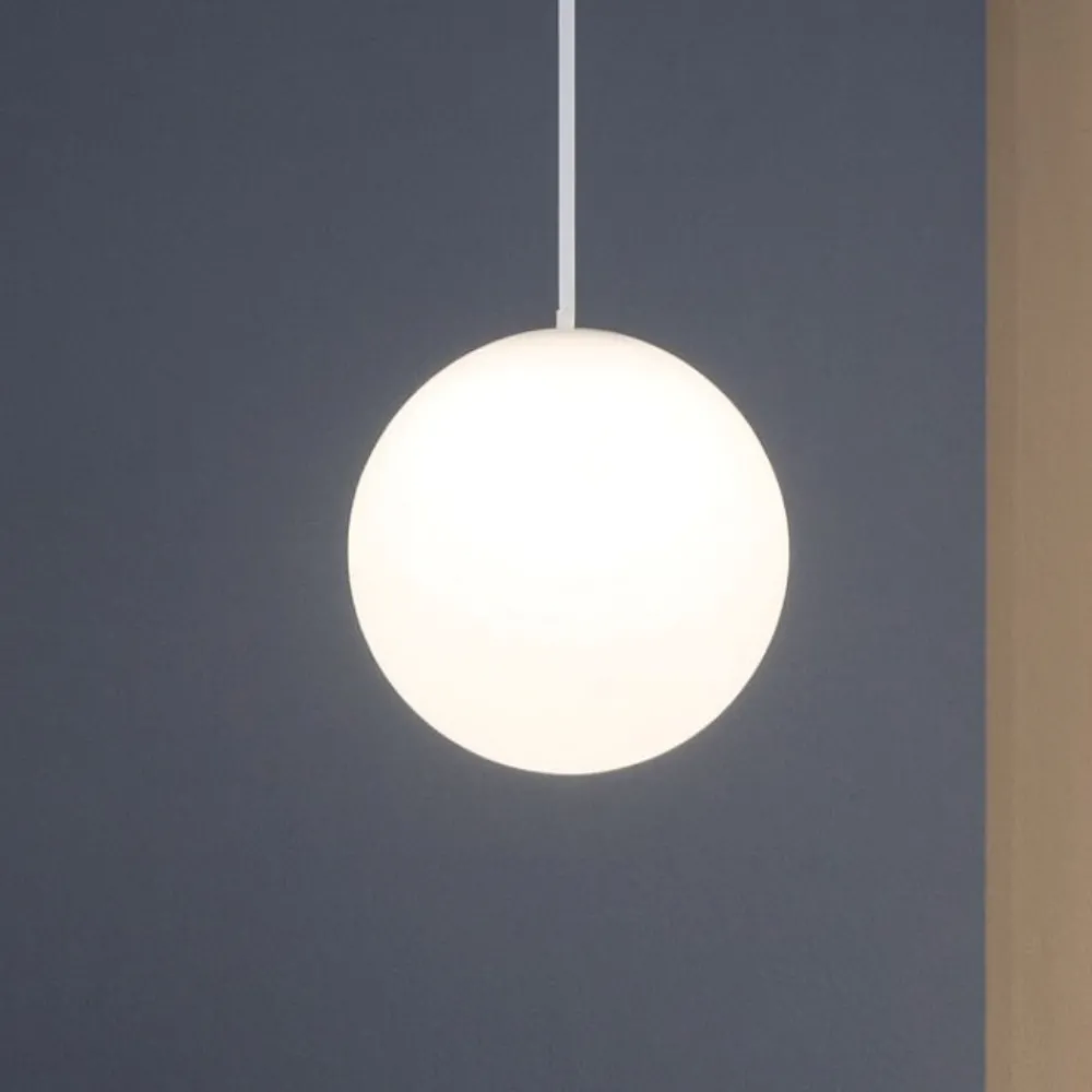 Lampade A Sospensione-Ideal Lux Mapa sp1 d10 lampada a sospensione sfera bianca