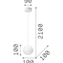 Lampade A Sospensione-Ideal Lux Mapa sp1 d10 lampada a sospensione sfera bianca