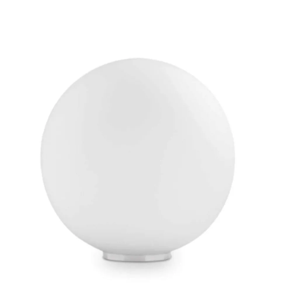 Lampade Da Tavolo-Ideal Lux Mapa tl1 d40 lampada da tavolo moderna sfera in vetro bianco