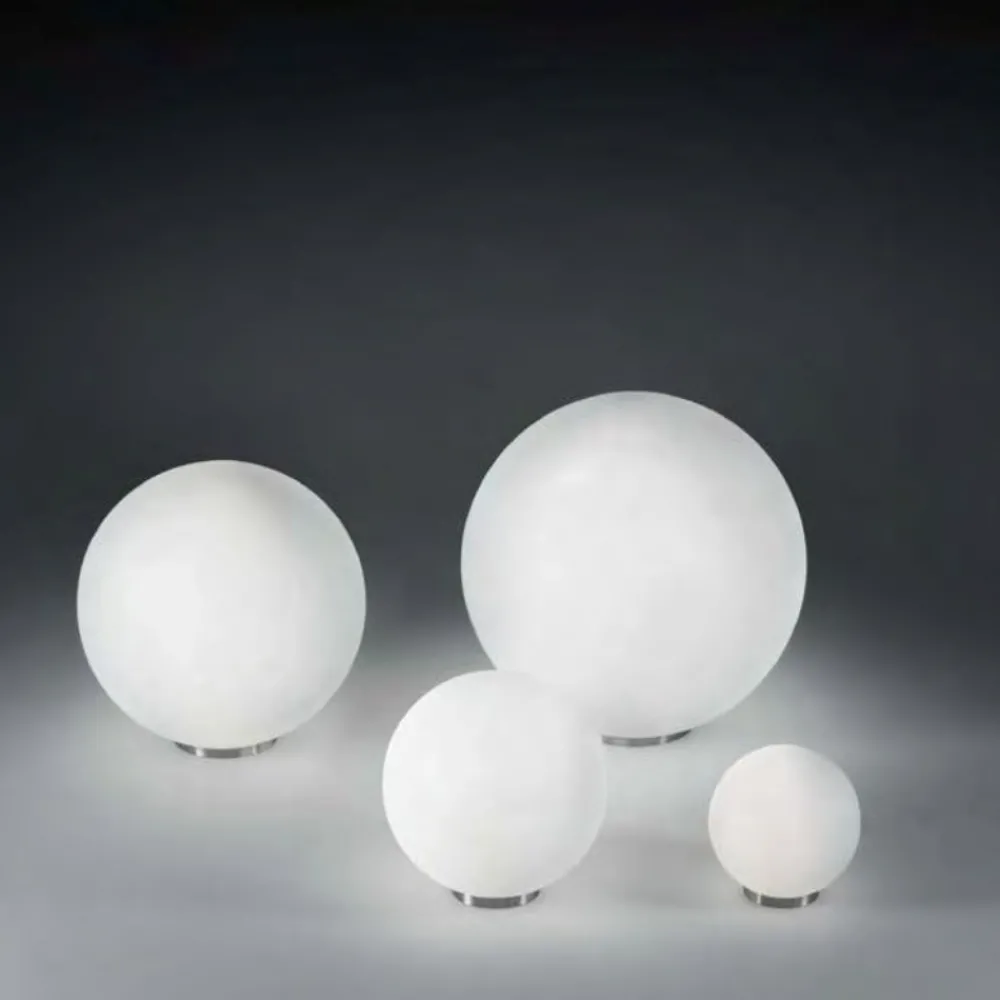 Lampade Da Tavolo-Ideal Lux Mapa tl1 d40 lampada da tavolo moderna sfera in vetro bianco