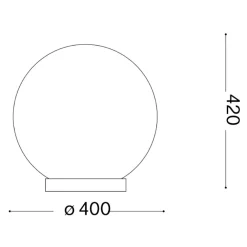 Lampade Da Tavolo-Ideal Lux Mapa tl1 d40 lampada da tavolo moderna sfera in vetro bianco