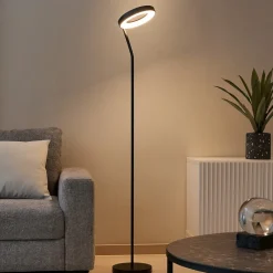 Lampade Da Terra-Eglo Marghera z piantana nera led rgb 2700k a 6500k gestione da remoto