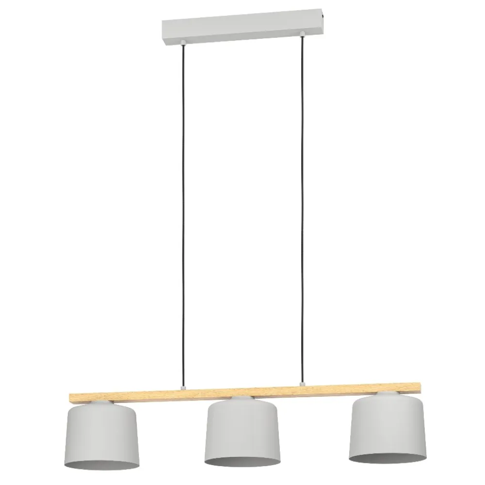 Lampadari Cucina-Eglo Mariel lampadario da cucina moderna colore grigio 3 luci