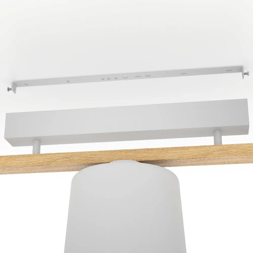 Plafoniere Moderne-Eglo Mariel plafoniera moderna con dettagli in legno 3 luci