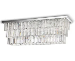 Plafoniere Moderne-Ideal Lux Martinez pl8 plafoniera rettangolare cromo