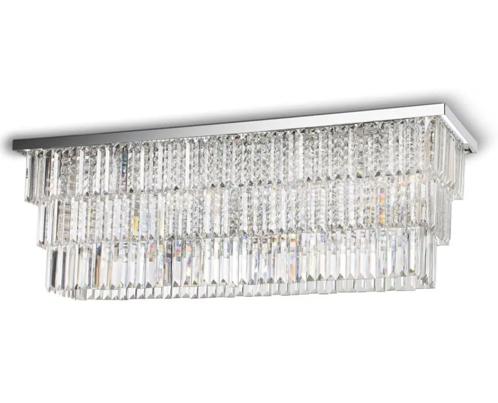 Plafoniere Moderne-Ideal Lux Martinez pl8 plafoniera rettangolare cromo